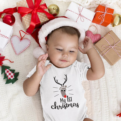 My 1st Christmas Baby Onesie - Cute Reindeer Baby Clothes - First Christmas Baby Onesie
