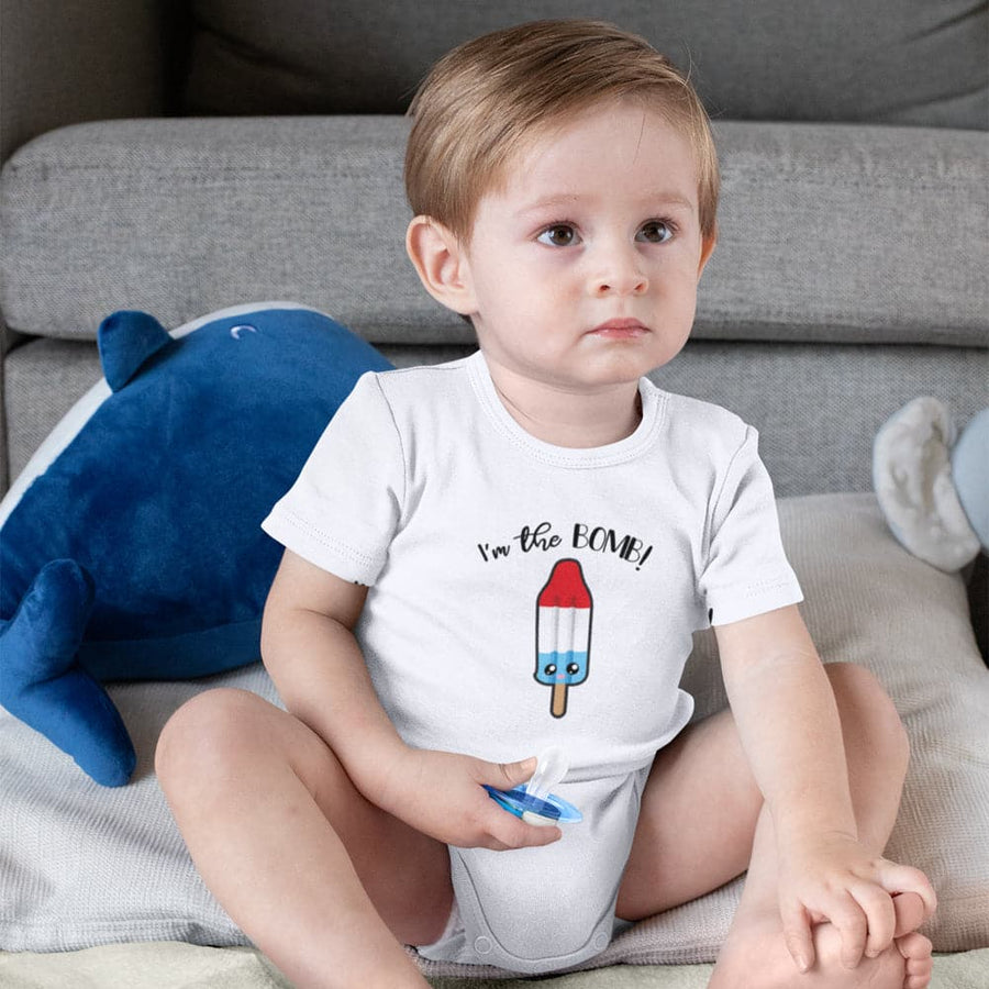 4th Of July Onesie - I'm the Bomb Onesie - Funny Popsicle Baby Onesie - Independence Day Onesie